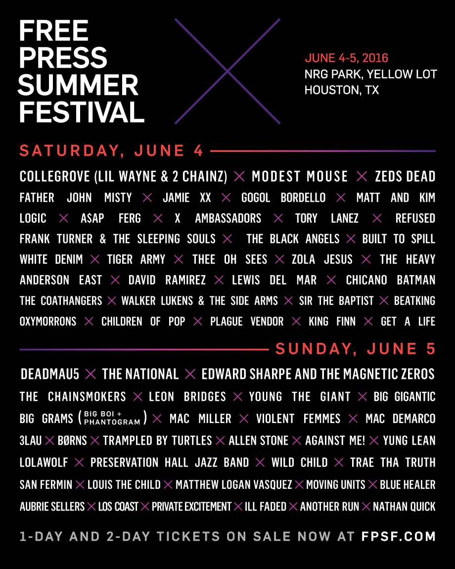 FPSF 2016 lineup poster